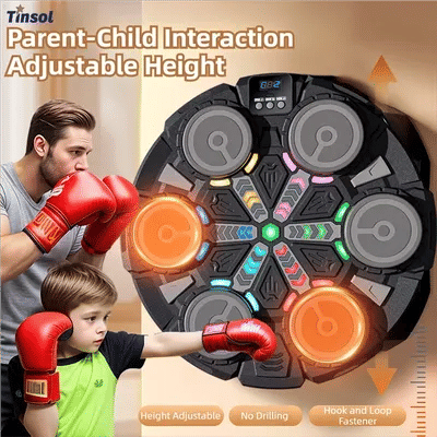 TINSOL 2026 Smart musical boxing machine with bluetooth lectronic training device for children and adults includes boxing gloves