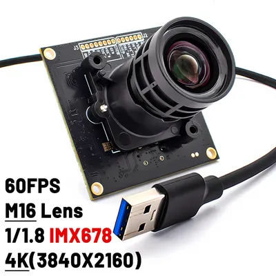 IMX678 USB3.0 Camera Module 8MP 60FPS Webcam Board Low illumination PlugPlay With 2.8/4/6/8mm M16 Mount Lens For Machine Vision