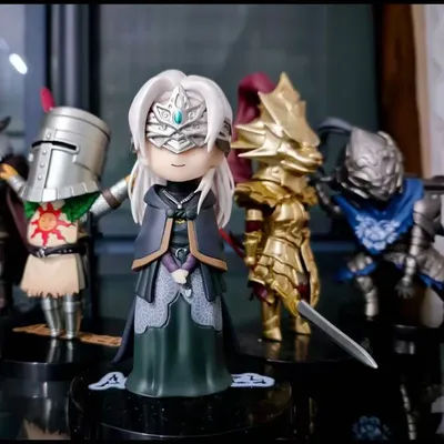 4pcs Q version Dark Souls Figure Set Fire Keeper Artorias Solaire Onion Knight Chibi Action Figure Collection Model Toys