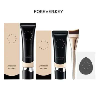 FOREVERKEY Liquid Foundation Brush Kit Moisturizing Light Thin Oil Control Dry Skin Oil Mixing High Concealer Lasting Makeup