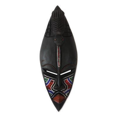 Ghanaian wood mask, 'Dzonu Warrior'
