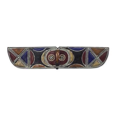 Wood mask, 'Bwa Butterfly Bird' - Hand Crafted Wood Mask