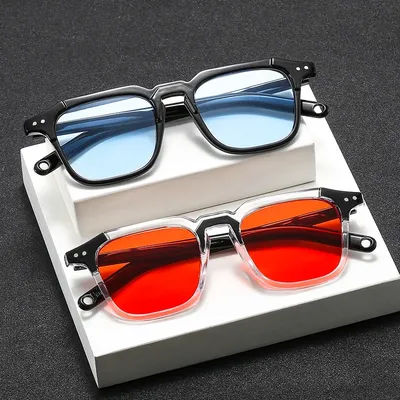 Nouveauté haute qualité nouveau épissage mètre clou carré lunettes de soleil mode hommes hip hop lunettes rétro lunettes de soleil pour les femmes