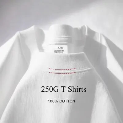 T-shirt homme haute qualité 100% 250GSM coton T-shirt homme été lourd couleur unie col rond manches courtes haut basique