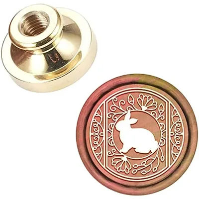 Bunny Wax Seal Stamp Head Replacement Rabbit Removable Sealing Brass Stamp Head Olny for Easter Envelopes Invitations