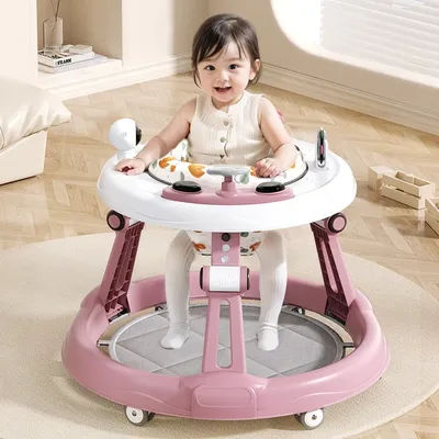 Foldable Baby Walker with Silent Wheel Plastic Musical Cartoon Baby Walker with Music/rotating Wheel Chinese Baby Walker