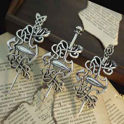 1pc Vintage Vikings Norse Runes Celtic Knot Slide Hair Stick Women Hairpin Girls Barrettes Antique Tiara Witch Pagan Jewelry New