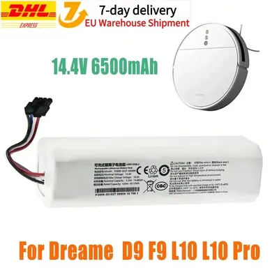 Batterie 100% originale pour robot aspirateur Dreame D9 F9 L10 L10 Pro 6500mAh batterie lithium-ion 4INR19/66-2