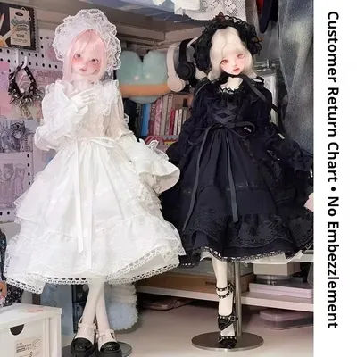 1/3 1/4 1/6 60cm Bjd Doll Clothes Dress Palace Lolita Vintage Lace Girls Alice Maid Dress Exquisite Gorgeous Handmade Doll Set