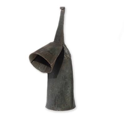 'Folk Art Medium-Sized Steel Gankogui Percussion Instrument'