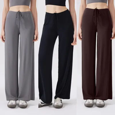 Ctenkevet Pantalon de jogging ample à taille haute pour femme, coupe droite décontractée, idéal pour l'automne et les activités de plein air