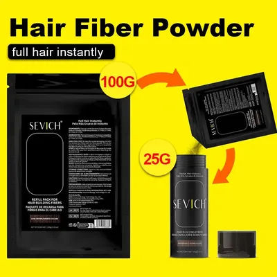Sevich 10 Colors Hair Building Fibers 100g+25g Professional Hair Fiber Powder Natural Thickening Hair Anti-loss Fiber Products