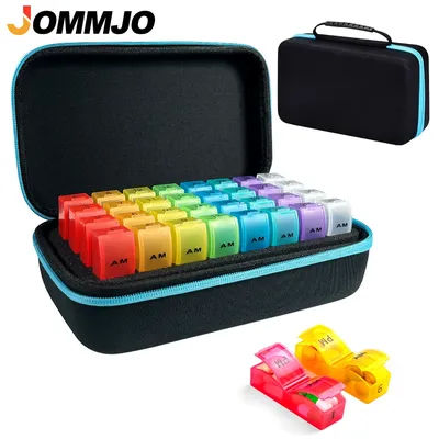 31 Day Monthly Pill Organizer 3 Times a Day, 32 Compartments Medicine Box,Portable Travel Pill Case for Medication & Supplements