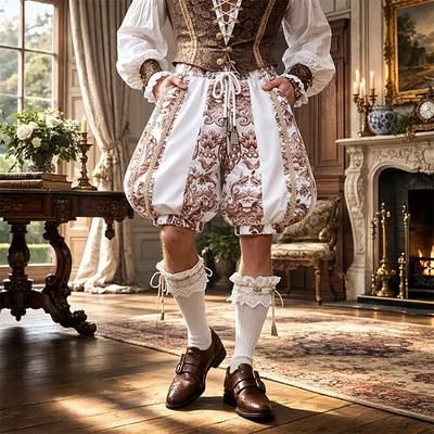 Medievale Rinascimento elisabettiano Pantaloni Principe Vampiro Nobile Costume Per uomo Reale Halloween Carnevale Mascherata Fiera Rinascimentale LARP Adulti Pantaloni
