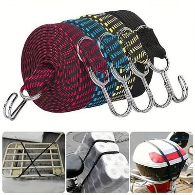 4 cinghie elastiche multifunzionali per bagagli, cinghie per imballaggio bagagli, cinture per bagagli, corde elastiche piatte, adatte per fissare merci e bagagli su camion, motociclette, biciclette,
