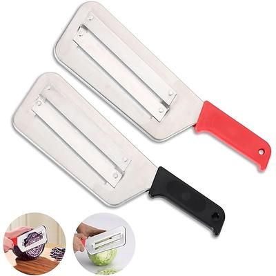 Confezione da 2 trita-cavolo, coltello per tagliare il cavolo, affettatrice da cucina, taglia-crauti, grattugia per insalata di cavolo, lame affilate in acciaio inossidabile, nero manico rosso