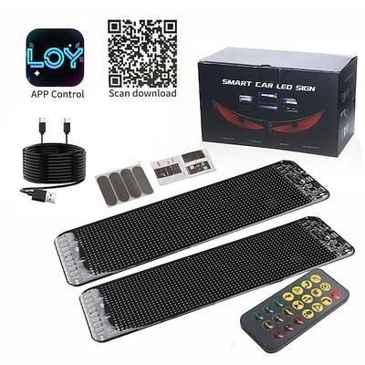 enormi occhi di diavolo luminosi a LED per auto, display LED digitale scorrevole flessibile, controllo tramite app Bluetooth, animazione di testo personalizzata, insegna LED per negozio, auto,