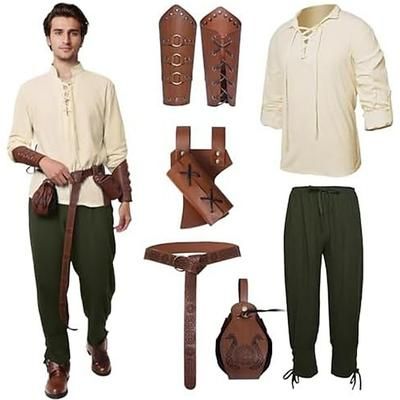 Medievale Rinascimento Abiti Lunghe Costume Per uomo Mascherata Feste Adulti Costume