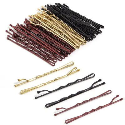 50Pcs/Lot 3 Colors 5cm Hair Clip Lady Hairpins Curly Wavy Grips Hairstyle Hairpins Women Bobby Pins Styling Hair Accessories
