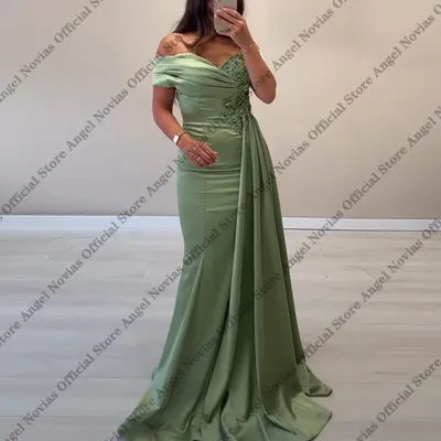 Robes de Demoiselle d'Honneur Vert Sauge Coupe Sirène Épaules Dénudées 2026 pour Mariage et Soirée – Vestidos Elegantes Para Fiesta De Gala
