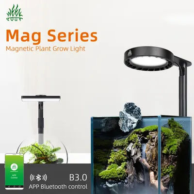 WEEK AQUA Mag-Pro Mag-Max Nano RGB+UV Light USB Plant Grow Lamp Bluetooth App Control for Freshwater Aquascaping Plant Aquarium
