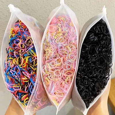 1000pcs/Pack Girls Colorful Small Disposable Rubber Bands Gum for Ponytail Hold Scrunchie Hair Bands Girls Hair Accessories