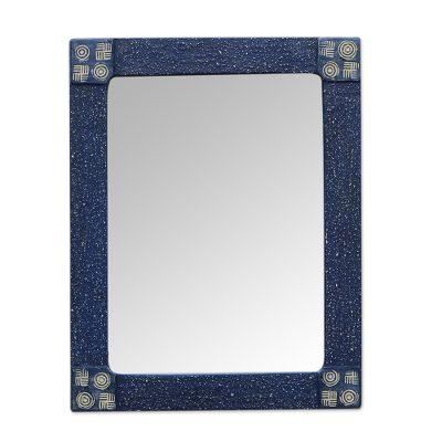 African Wisdom,'Hand Made African Style Rectangular Wood Mirror'