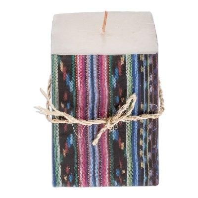 Salcaja Colors,'Handmade Square Candle with Mayan Motifs from Guatemala'