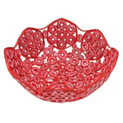 Red Garden,'Handcrafted Recycled Paper Basket from India'