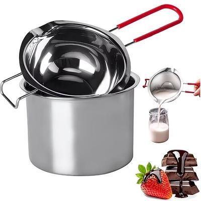 Ciotola per sciogliere in acciaio inox, pentola per sciogliere il cioccolato, strumento per fonduta di formaggio e dolci, pentola per sciogliere lo zucchero, ciotola per sciogliere a bagnomaria,
