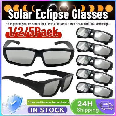 Lunettes d'observation d'éclipse solaire sûres, monture en plastique, protection professionnelle pour l'observation directe du soleil, lunettes pour éclipse totale