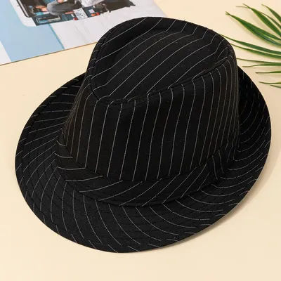 Chapeau haut de forme rayé pour hommes et femmes, chapeau de jazz, tendance de la mode britannique, ombrage solaire, printemps, été