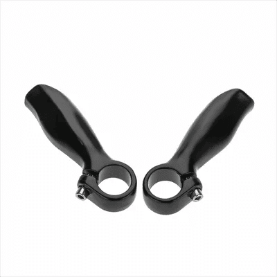 1 Pair Black Bike Bar End Aluminum Alloy Ergonomic Bar End Grips 22.2mm Diameter With Stoppers MTB Handlebar Ends