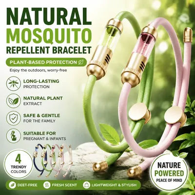 Plant Essential Oil Mosquito Repellent Wristband, Mother and Baby Grade Skin Friendly Silicone Tape, Outdoor Mosquito Prevention
