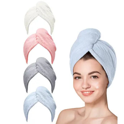 Towel Dry Hair Cap Microfiber Hair Drying Wrap Strong Water Absorbent Triangle Shower Hat