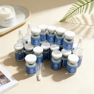 GHK‑Cu Blue Copper Peptide Freeze‑Dried Powder Ampoule Kit Skin Booster Firming Hydrating Rejuvenating Facial Serum