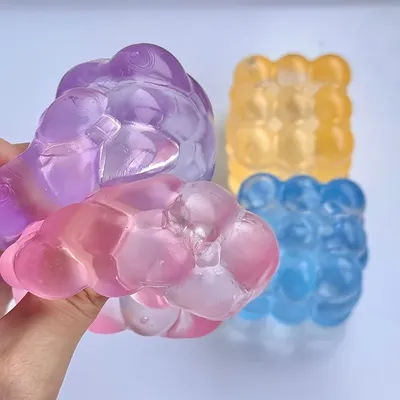 Bright Soft Colored Cubic Maltose Squishy Fidget Toy Fun Squeeze Anti-Stress Calming Sensory Decompression Plaything