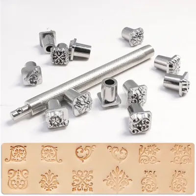Stamps for Embossing Leather Tools Handmade DIY Craft Work Zodiac Grass Constellation Animal Mold Stamps Set Metal Stamping Tool