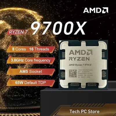 NEW AMD Ryzen 7 9700X 3.8GHz L3=32M Processor 65W 8-Core 16-Thread R7 9700X Socket AM5 4NM DDR5 but No Fan