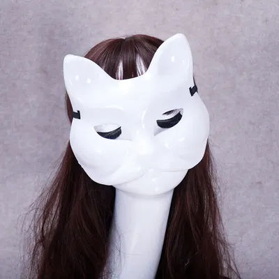 1/2/3-10pcs Masquerade Cat Face Mask Blank Mask Cat Diy Mask Animal Half Facemask Paintable Blank Mask Party Cosplay Accessories