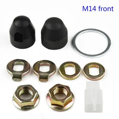 E-Bike Hub Motor Axle M12/M14 Lock Nut & Lock Washer & Spacer & Nut Cover 12/14mm Shaft 500W-5000W Motors Electric Bicycle Parts