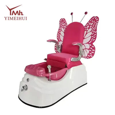 Children's Butterfly Style Pedicure Chair with Colorful Lights Magnetic Pump Drain Pump