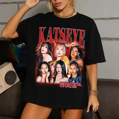 Retro Katseye Beautiful Chaos T-shirts Kpop Tee Woman and Man Oversized Tee Fashion Harajuku Kawaii T-shirt Women's Y2K Clothing