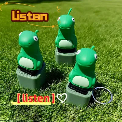 Funny Lizard Button Sound Keychain Rechargeable Fidget Clicker Sound Keychain with LED Light For Stress Relief