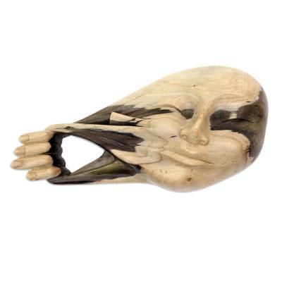 Self-Revealing,'Artisan Crafted Hibiscus Wood Mask from Bali'