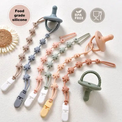 Baby Pacifier Clip Anti-lost Soother Chain Dummy Holder Strap Cute Teething Toy Chain Newborn Feeding Accessories