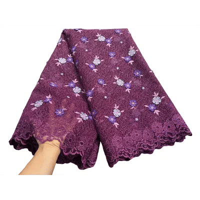 Wholesale African 3D Big Flower Cord Guipure Lace Fabric Chantilly Water Soluble Nigerian Mesh French Asoebi For Party Dresses