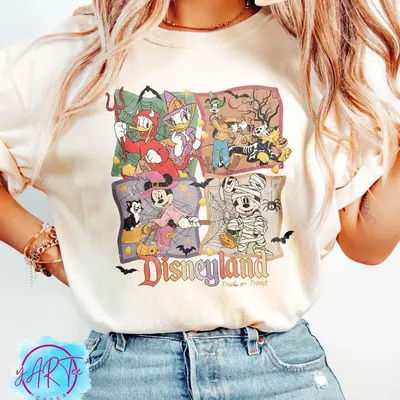 Retro Disneyland Halloween "trick or treat" T-shirt, Mickey and Friends Retro Halloween T-shirt, Disney Family Costume