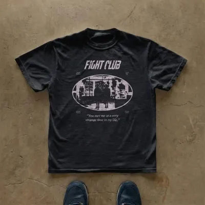 Fight Club Movie T-Shirt Dark Graphic Tee Graphic Short Sleeve Men's T-shirts for Summer Unisex All-Season