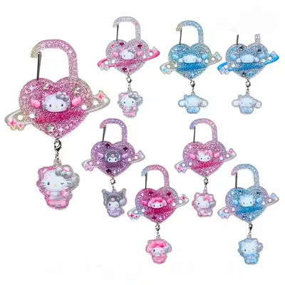 Anime Sanrio My Melody HelloKitty Kuromi Astronaut Phone Strap Hanging Ornament Galaxy Heartbeat Series Kawaii Cute Cartoon Gift